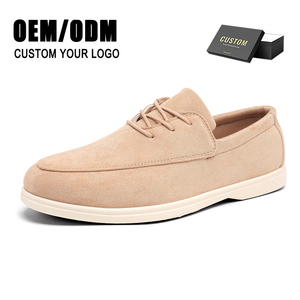 Chaussures décontractées en daim pour hommes avec logo de marque personnalisé, MOQ faible, style de marche luxueux, chaussures habillées de style business - Product Image 1