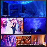 Lampe de table LED avec projection de ciel étoilé, motif aquatique, télécommande et DMX pour chambre à coucher, veilleuse romantique