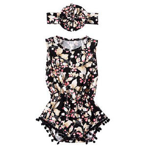 Conjunto de Ropa para Bebé con Estampado Floral y Pompón, con Diadema, en Oferta - Product Image 3