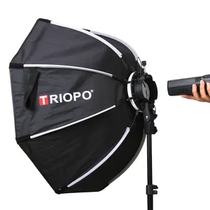 Triopo-مظلة ضوئية, مظلة Triopo KX55 KX65 KX90 KX120 Speedlite مثمن مع صندوق فلاش ناعم خارجي لـ Godox V1 TT685II Speedlite Softbox