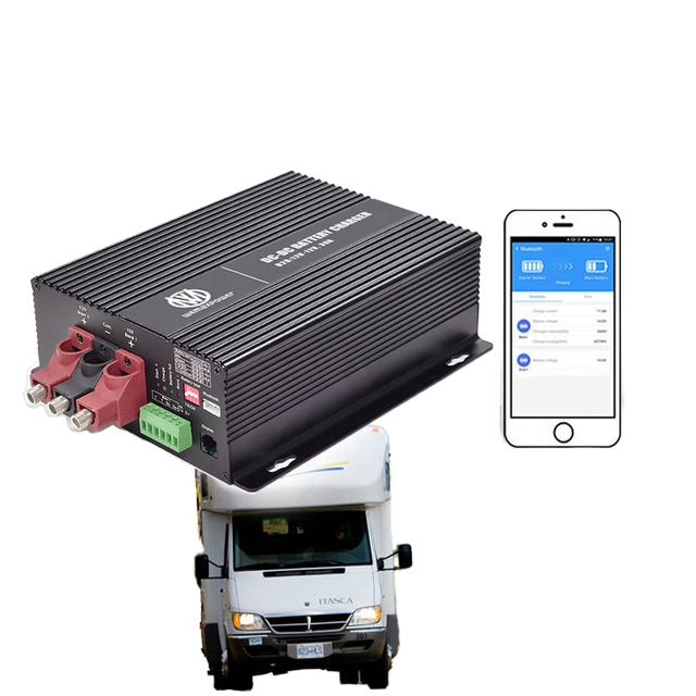 WEMAXPOWER Portable 12V 30A Blue Tooth App Control Lead Acid Lithium Battery Automatic 12VDC to 12.6V 14.6V 14.7V DC Charger