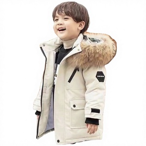 Veste polaire à capuche en laine pour garçons avec fermeture éclair, écologique, respirante, longue - Product Image 4