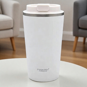 PINKAH Gourde isotherme personnalisée en acier inoxydable 500 ml (17 oz) pour café glacé, <span class=keywords><strong>tasse</strong></span> à <span class=keywords><strong>expresso</strong></span> anti-fuite, garde les boissons chaudes et froides - Product Image 2