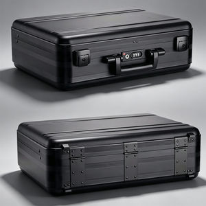 Valigetta Rigida in Alluminio Nero per Laptop con Serratura a Combinazione, Valigetta Portatile per Documenti e Laptop da Lavoro - Product Image 4
