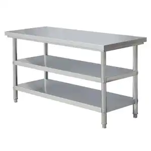 Hotel Commercial Food Prepare Work Bench Stainless Steel Kitchen Table with Under Shelf