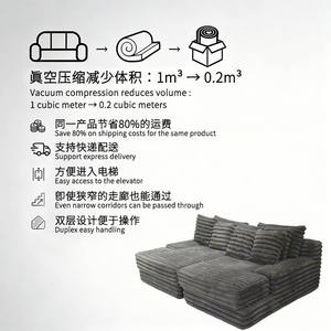Hiện đại vải to sợi cắt <span class=keywords><strong>sofa</strong></span> Chaise, nén Pull-out <span class=keywords><strong>Sofa</strong></span> giường với đầy đủ bọt cho phòng khách - Product Image 5