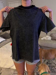 T-Shirt Personalizzata OEM/ODM <span class=keywords><strong>di</strong></span> Alta Qualità, Unisex, con Spalle Scese, Stile Streetwear, Logo Stampato, Design Semplice, Collo Corto, per <span class=keywords><strong>Donna</strong></span> - Product Image 5