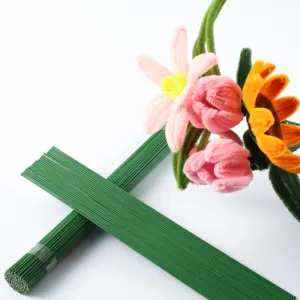 DIY शिल्प और फूल बनाने के लिए फूलों के पोल स्टेम तार का अनुकूलित गुलदस्ता
