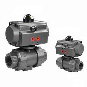 Vanne à boisseau sphérique en bronze à bride de 1/2 pouce avec actionneur pneumatique pour milieux acides, personnalisable OEM, conception à double union - Product Image 1