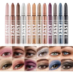 Single Color Stainless Steel <b>Eyeshadow</b> Stick Waterproof Glitter Matte Shimmer High <b>Pigmented</b> Wood Stick Durable Makeup Tool - Product Image 2
