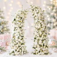 Arche de fleurs artificielles en soie de haute qualité, moderne et romantique, pour décoration de toile de fond de mariage, fournitures florales en gros
