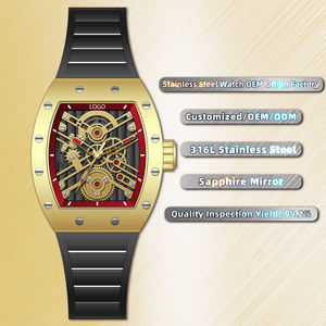 Montre de luxe à quartz en acier inoxydable de haute qualité 20mm Bracelet OEM Logo personnalisé Cadran Tonneau étanche Vente en gros Usine chinoise - Product Image 2