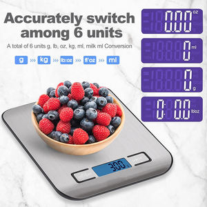 ChangXie Fingerprint <span class=keywords><strong>Proof</strong></span> Edelstahl Nutrition Food Küchen waage g ml mit 1kg bis 10kg 1g Batterien und Lade option - Product Image 5