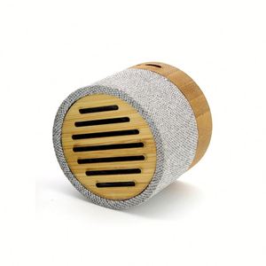 Haut-parleur cylindrique en bambou écologique en gros, mini haut-parleur portable sans fil, cadeau de Noël, haut-parleur de bureau pour la musique - Product Image 4