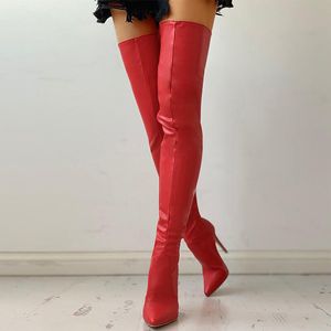 Best Selling Slim Sexy <strong>Thigh</strong> <strong>High</strong> <strong>Leather</strong> <strong>Boots</strong> Women Stiletto Heels Over the Knee <strong>Boots</strong> Long <strong>Boots</strong> Best Selling Winter - Product Image 5
