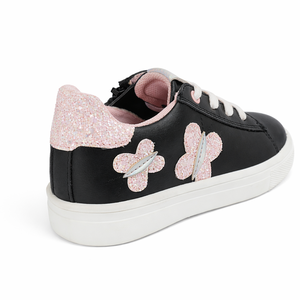 Sneakers Casual da Bambina con Glitter e Fiori, Scarpe alla Moda in Pelle Verniciata con Fodera in Cotone, Made in China - Product Image 3