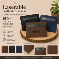 Porte-cartes en PU personnalisé avec gravure laser, étui à cartes en cuir PU vierge, cadeaux promotionnels