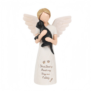 Statue décorative en résine Uionen Ange, tenant un chat et un chien, souvenir commémoratif pour animaux de compagnie, cadeau de condoléances pour la perte d'un animal, décoration de bureau à domicile - Product Image 1