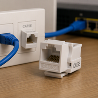 Module réseau K&R-8100 CAT5E pour ordinateurs, interface RJ45, accessoires de panneau pour câbles Super 5E, blanc PC/QSn6.5-0.1, étain-phosphore