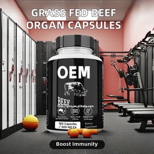 Fabricación de fábrica <span class=keywords><strong>OEM</strong></span> suplemento de órganos de carne de res alimentada con hierba compatible con la salud del cuerpo completo 180 cápsulas de carne de res liofilizadas - Product Image 2