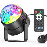 Lumière stroboscopique DJ colorée activée par la musique avec télécommande, boule lumineuse DiscoMagic pour fête, maison, anniversaire, mariage, bar