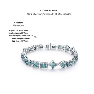 1 Carat Màu Xanh Lá Cây Moissanite Vòng Đeo Tay 925 Sterling Bạc Đá Quý Bangle Với Khác Nhau Đặc Biệt Hình Lấp Lánh Thiết Kế - Product Image 5