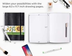 Plaquettes de croquis artistiques, 78 feuilles/156 <span class=keywords><strong>Pages</strong></span>, papier de dessin, 120lb/200gsm - Product Image 2