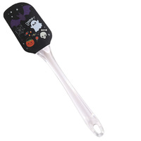 Spatule en silicone pour Halloween avec manche transparent, outil de cuisson résistant à la chaleur pour mélanger la crème et la pâte à gâteau