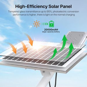 Lampadaire Solaire LED Intégré en Aluminium pour Extérieur, Haute Luminosité, pour Montage Mural, 60W, 100W, 120W, 240W, 360W, 50W - Vente en Gros - Product Image 6