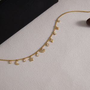 Collar con Colgante de Estrella y Luna con Ojo Turco, Chapado en Oro de 18K, de Acero Inoxidable, con Cadena de Cuentas, para Mujer, de J&D Jewelry - Product Image 5