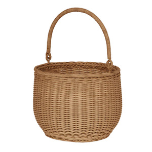 Cesta tejida de ratán con asa, cesta de almacenamiento en forma de cuenco para frutas, flores, picnic, uso infantil - Product Image 5