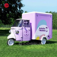 2023 rue Tricycle électrique remorque alimentaire Mobile Piaggio Ape UE fabricant camion de nourriture dinde produits en acier inoxydable espagne Cogsun