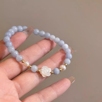 Aigue-marine camélia coquille naturelle Bracelet femme beau étudiant meilleur ami Bracelet Niche Design Bracelet