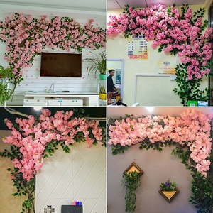 Artificial Cherry Blossom Vines Wall Hanging Decor For Living Room Wedding Backdrop Ceiling Decoration - Product Image 2