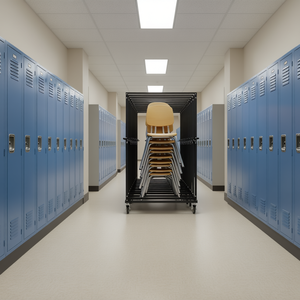 Chariot de rangement pour chaises d'école, capacité 500 lb, design pliable pour le transport et le stockage, modèle D0100XU43TG - Product Image 2