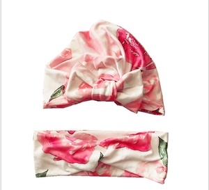 2 unids/set en Stock mamá <span class=keywords><strong>y</strong></span> bebé a juego <span class=keywords><strong>turbante</strong></span> India sombrero mamá hija Orejas de conejo estampado Floral diademas - Product Image 6