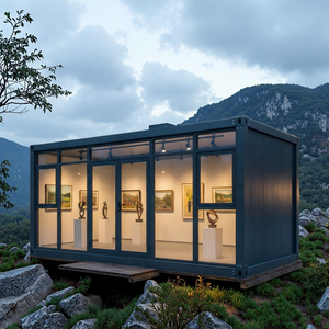 Maison modulaire en acier à deux étages extensible de 20 pieds/40 pieds avec des fenêtres en verre, préfabriquée, moderne, pour la vie quotidienne, chambre à coucher et bureau - Product Image 1