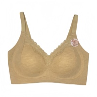 Soutien-gorge sans armatures en maille côtelée extensible douce, décolleté en V profond, dentelle, push-up, bonnets moulés, sans couture, en nylon et élasthanne, bretelles réglables pour femme, du M au 2XL