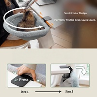 Lit de bureau pour chat en peluche, hamac pliable à clipser sur bureau, nid pour chat, mobilier pour animaux peu encombrant, lit sécurisé à fixer au bureau