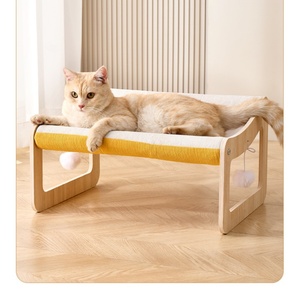 Hölzerne Katzen hängematte mit wasch barem abnehmbarem Matten bezug Summer <span class=keywords><strong>Cat</strong></span> Schreibtisch bett Schlafen Erhöhtes Katzen bett - Product Image 2