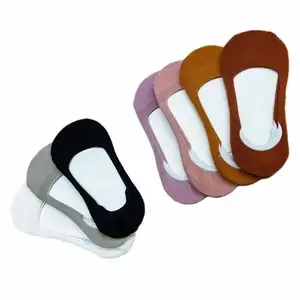 Оптовая продажа, высококачественные дышащие однотонные носки, невидимые носки для женщин