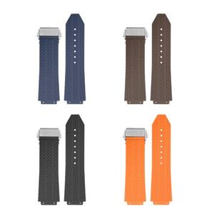 Bracelets de montre en silicone souple à motif diamant Lionorm 26x19MM avec extrémité convexe pour montre de plongée sportive <span class=keywords><strong>Hublo</strong></span> Big-Bang - Product Image 3