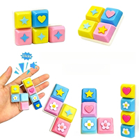 Porte-clés multi-clés anti-stress avec bouton-poussoir mécanique, capuchon de touche étoile et cœur, pendentif décoratif de bureau, cadeau