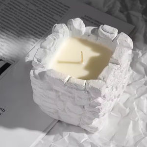 Portavelas Cuadrado de Concreto Blanco Puro, Diseño Único, Personalizado, Venta al por Mayor, Recipientes Decorativos para Velas, Lo Último en Lujosos Portavelas - Product Image 3
