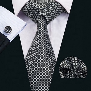 Corbata Negra de seda para hombre, diseño personalizado, tejido Jacquard, 100% - Product Image 6
