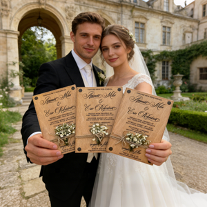 Invitaciones de Boda de Madera 2026, Invitaciones de Boda Únicas Grabadas a Medida, Invitaciones de Boda de Madera Hechas a Mano - Product Image 3