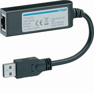 Adattatore di interfaccia Ethernet da USB a RJ45 Hager HTG457H per connessione di rete - Product Image 1