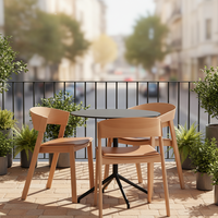Chaises de restaurant empilables en bois de frêne de luxe léger et créatif avec dossier pour mobilier de restaurant extérieur tendance