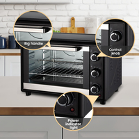 Oven Konveksi Listrik 48L 1800W dengan Fungsi Panggang dan Panggang Roti, Kontrol Tombol Timer 1-60 menit, Loyang Panggang untuk Restoran dan Rumah Tangga