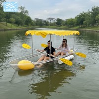 Kayak double transparent 24g avec bouée de sécurité et bouées en mousse et tente et chaise transparente